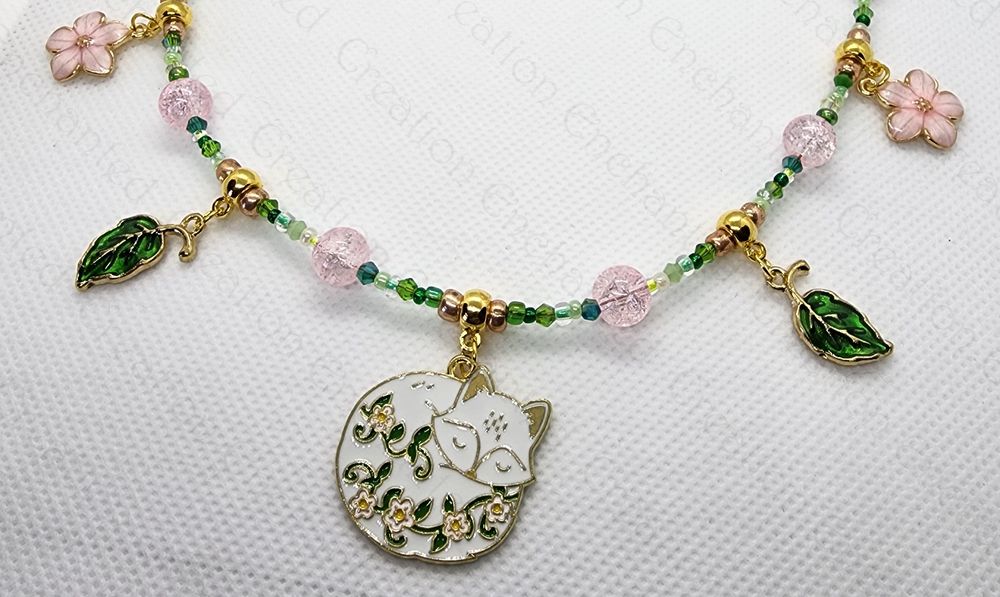 Sleeping Fox Charm Necklace